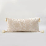 coussin patchwork fleur bohème chic blanc orange pompons adhésif 30x70cm 45x45cm polyester coton lavable