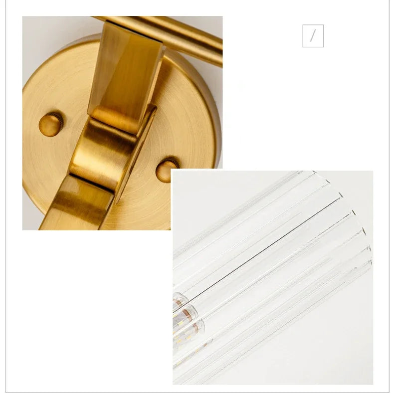 applique murale moderne or noir transparent rayures verticales minimaliste eyelets chambre cuisine