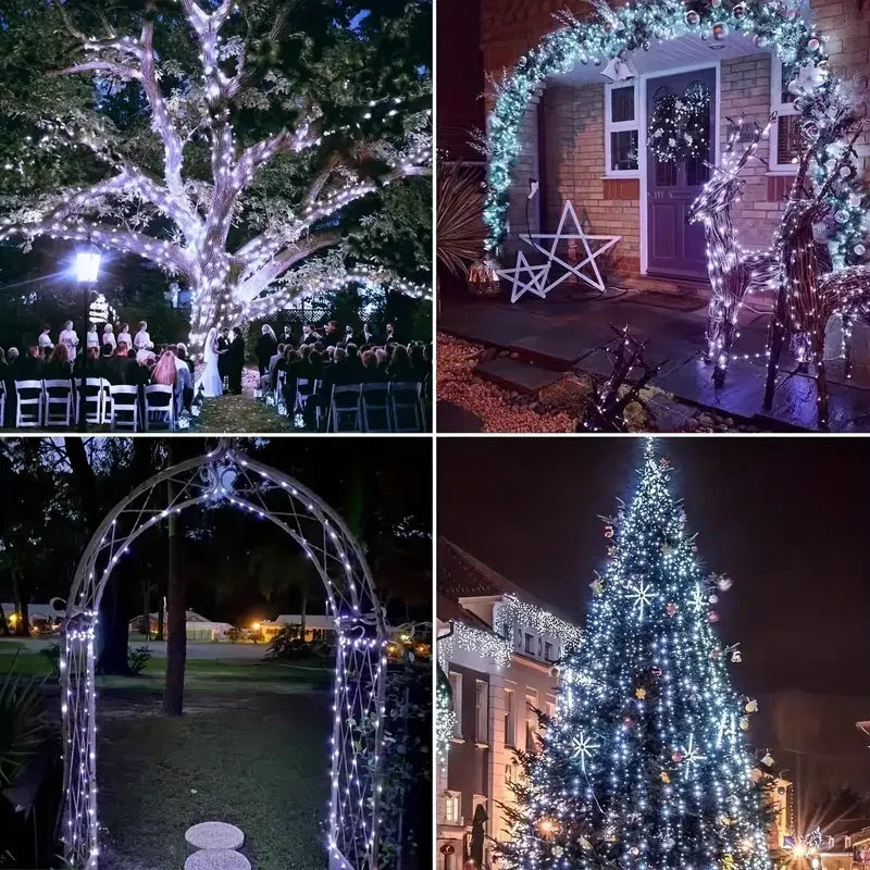 guirlande lumineuse solaire extérieure multicolore modes festifs blanc moderne noël jardin led
