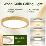 lampe grain bois led moderne blanc naturel 220v 20w 30w 40w