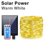 guirlande lumineuse solaire 50m or noir ip65 modes led facile installationextérieur moderne fonctionnel
