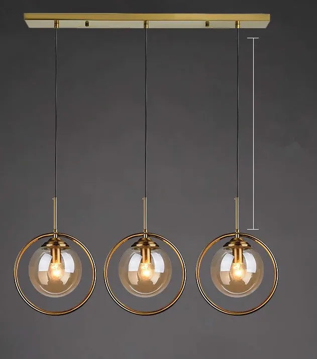 suspension or transparent moderne lampe pendentif verre boule chambre salon étude hall