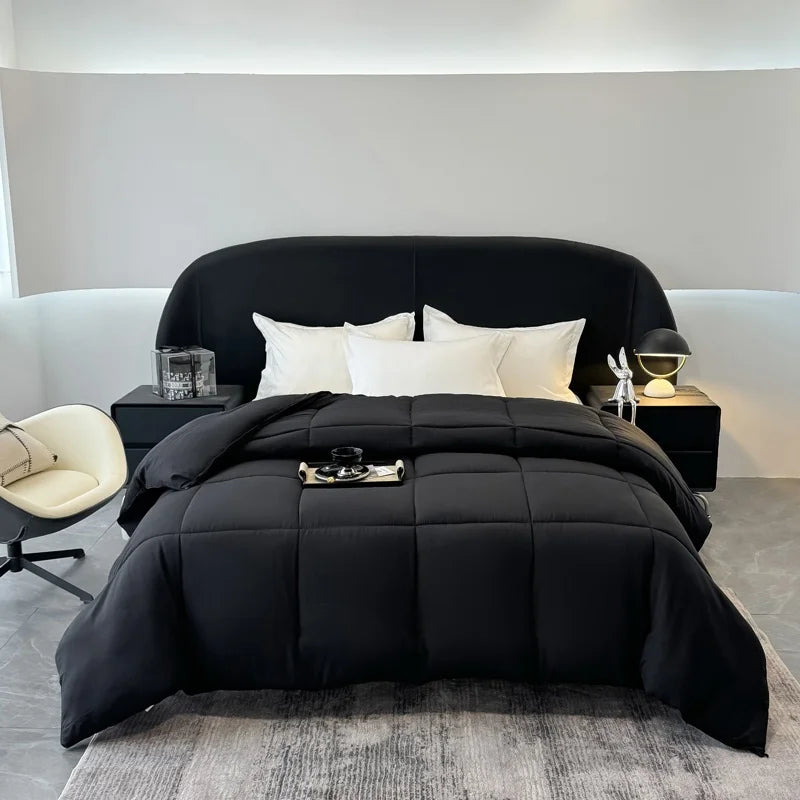 couette matelassée polyester géométrique noire moderne toutes saisons 135x200cm