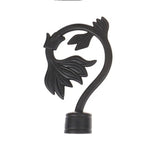 support lampe métal noir motif feuille artisanal base lampe