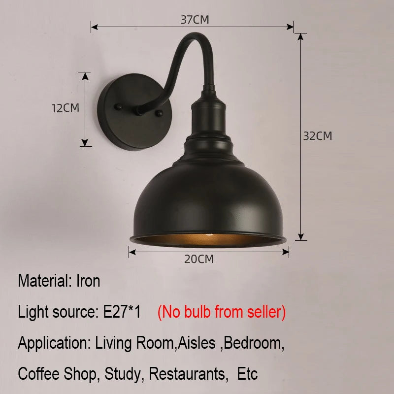 lampe murale industrielle bronze noir fixe éclairage quotidien chambre salon entrée étude