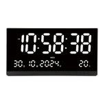 grande horloge murale digitale moderne horaire calendrier température réveil couleur noir rouge bleu blanc