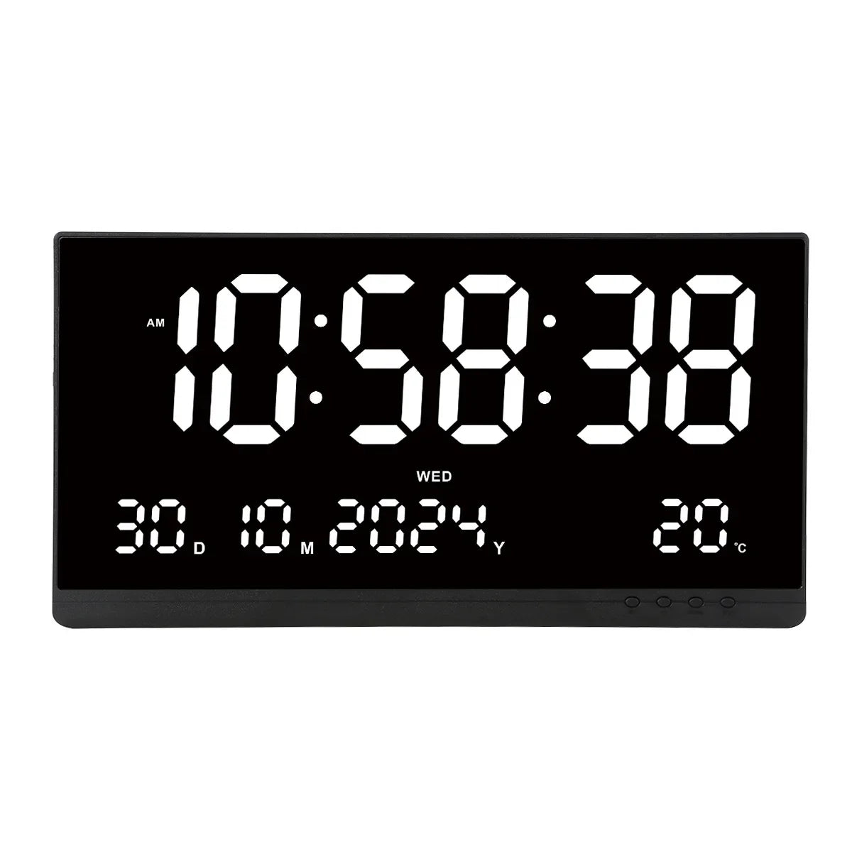 grande horloge murale digitale moderne horaire calendrier température réveil couleur noir rouge bleu blanc