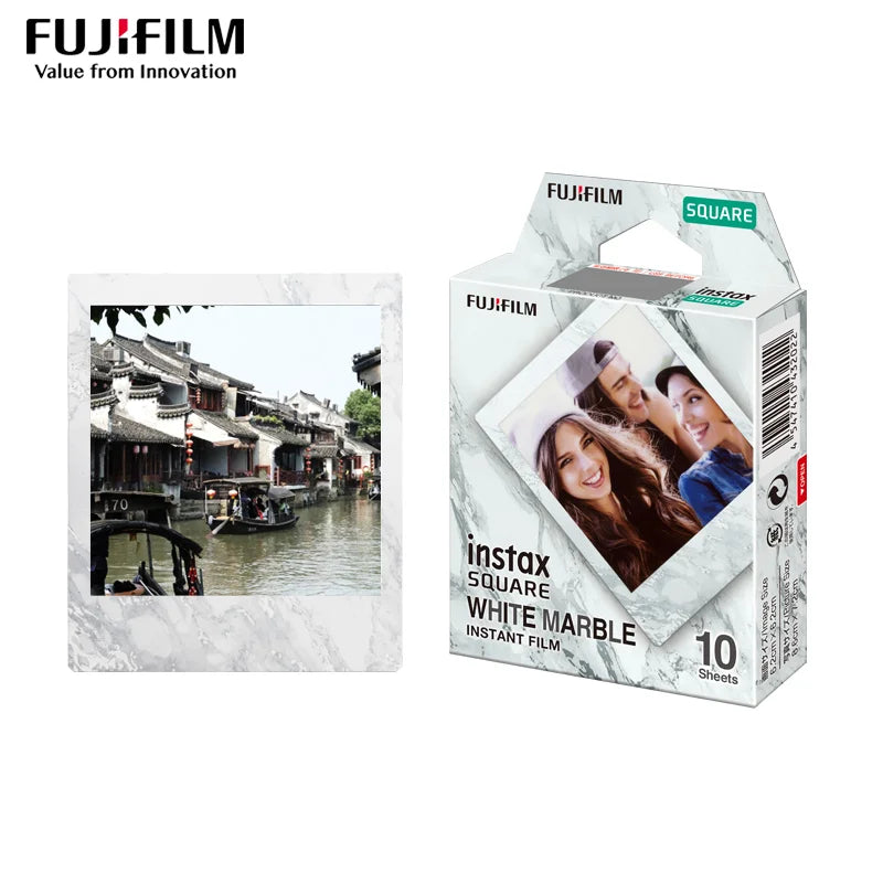 film instantané fujifilm square marbre blanc 10 feuilles compatible sq6 sq10 sp3
