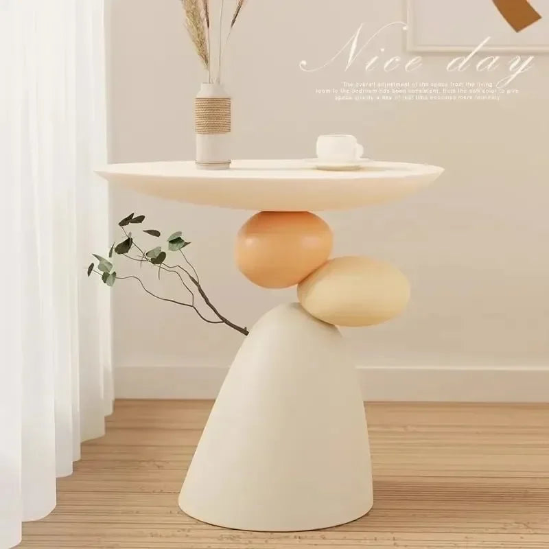 table d'appoint moderne table basse marron beige vert clair minimaliste lisse salon chambre coucher