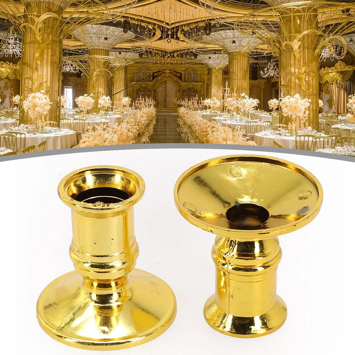 porte bougies or brillants chandeliers décoration intérieure élégants deux pièces trou fixations cheminée table
