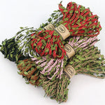 ruban artificiel feuilles vertes imprimées rouge rose noir vert marron clair 5mètres textile artisanal