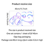 autocollants muraux souriant dessin animé violet bleu blanc modernes semi transparents chambre enfant decoration