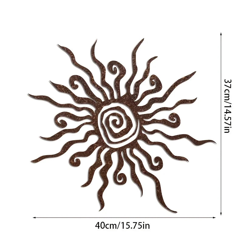 décoration murale métal bleu marron noir spirale rayons artisanal moderneintérieurextérieur 40x37cm