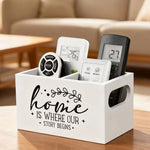 boîte rangement bois minimaliste noir blanc imprimé sweet poignées télécommandes régulateurs
