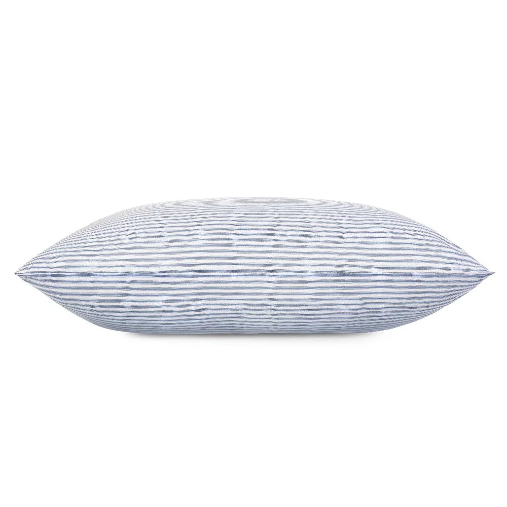 oreillers moelleux microfibre polyester bleu clair rayures verticales fins décontractés literie queen size