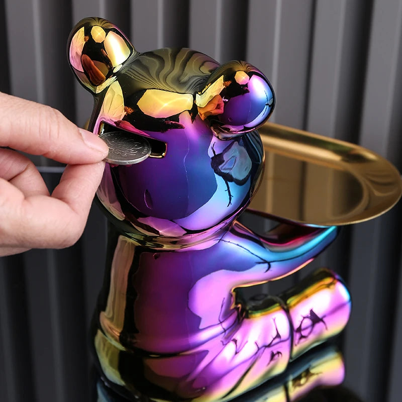 support bijoux multicolore moderne porte clés montre lunettes argenté doré iridescent