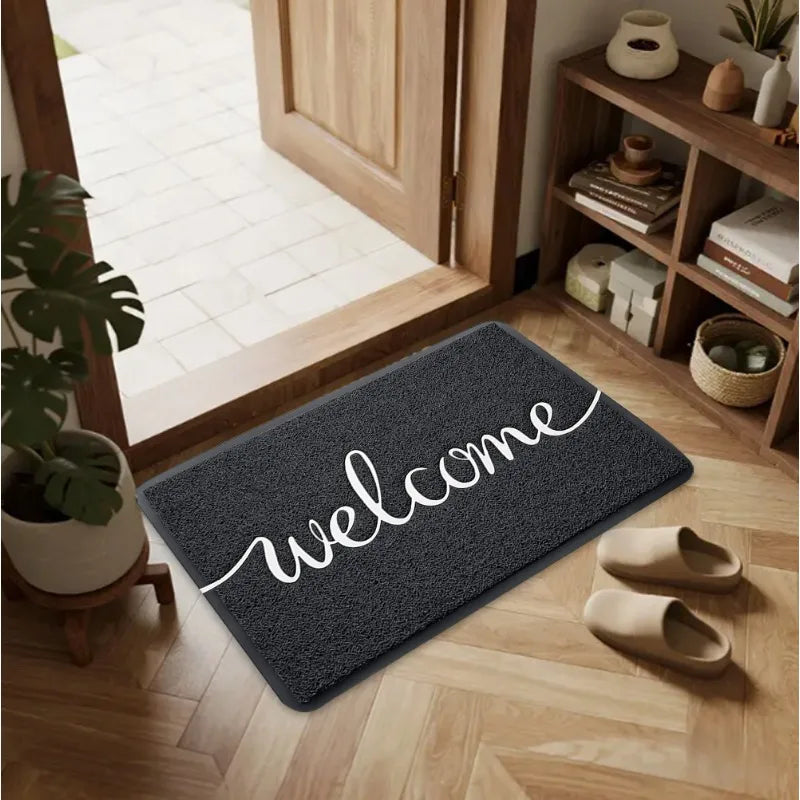 tapis bienvenue moderne noir blanc antidérapant extérieur intérieur 30x50cm 40x60cm