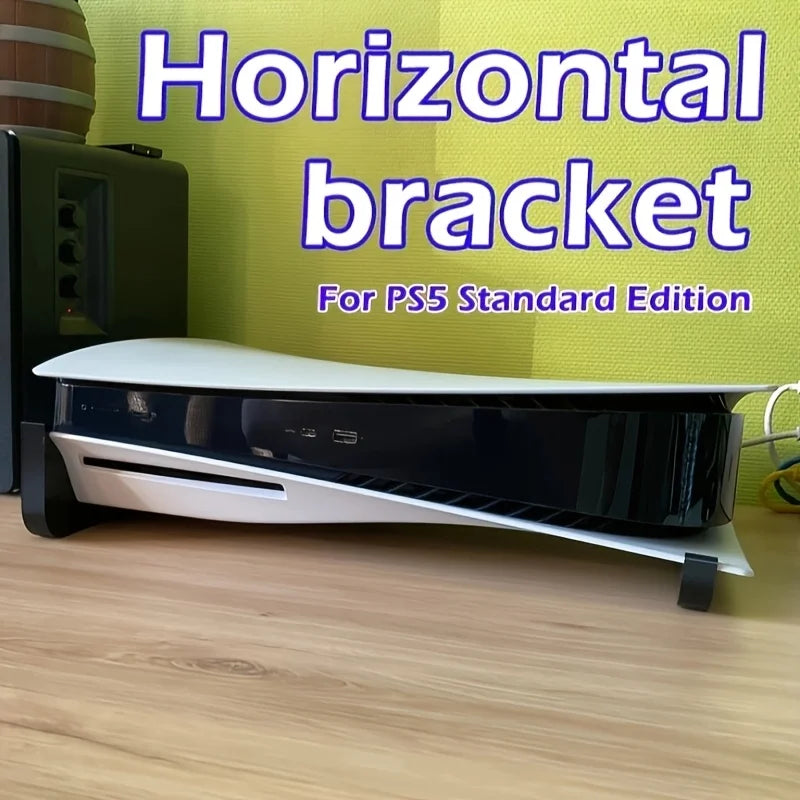 support console ps5 horizontal blanc noir minimaliste facile rangement jeu accessoires deux pièces