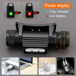 lampe frontale noire led rechargeable 30w ceinture ajustable mode lumière pratique