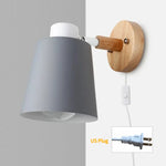 lampe murale moderne gris noir vert jaune blanc conique mate câble électrique prise interrupteur