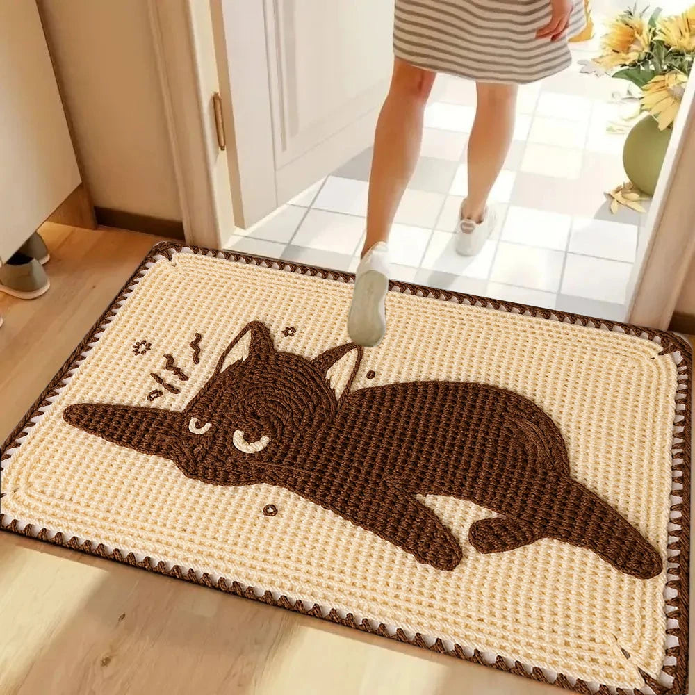 tapis moderne chat dessin animé polyester antibactérie antidérapant résistant décoloration 30x50cm 40x60cm 50x80cm salon