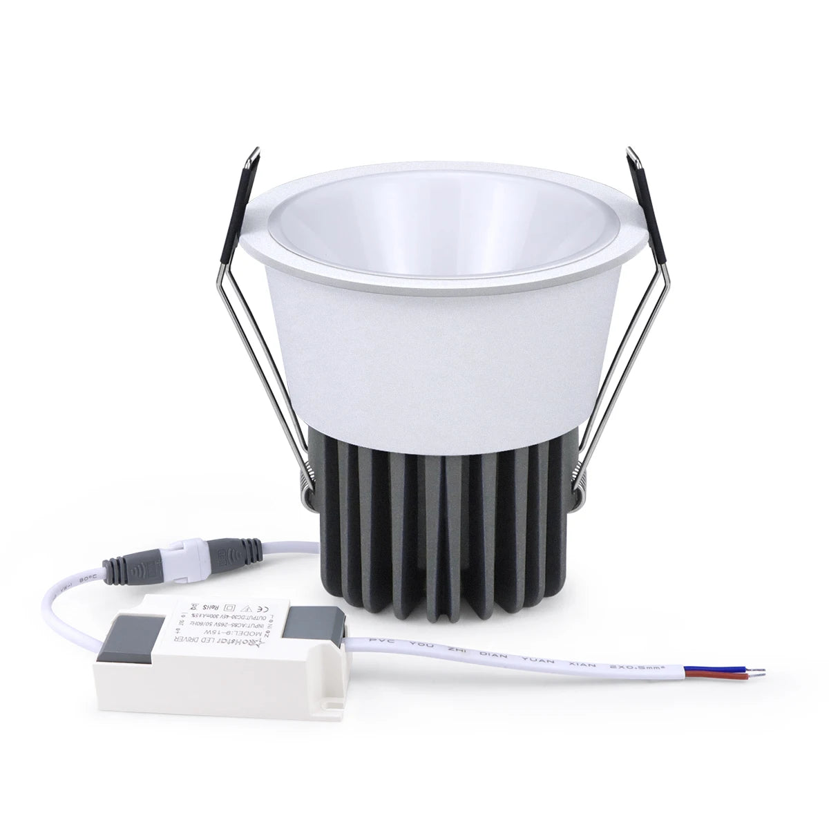 spots led encastrables alu blanc noir blanc doré grille refroidissement moderne adaptateur cable 64x57mm