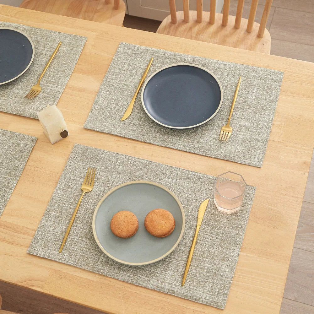 serviettes table lin classiques opaques beige gris noir vert rose bleu respectueuses l'environnement