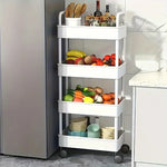 chariot rangement blanc moderne cinq niveaux rangement cuisine salle bain respectueux l'environnement plastique pp