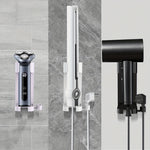 porte outils mural violet adhésif moderne porte brosse dents shampoing cordon sèche cheveux