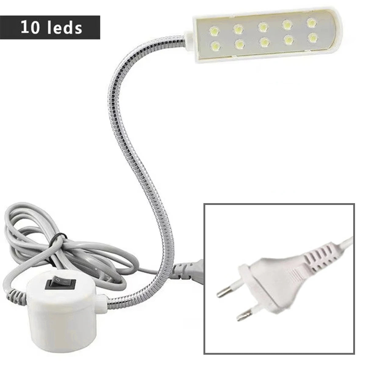 lampe machine coudre led aimant blanc moderne interrupteur câble flexible travail