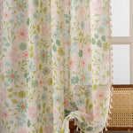 rideau fleuri transparent polyester moderne maison blanc vert bleu rose orange