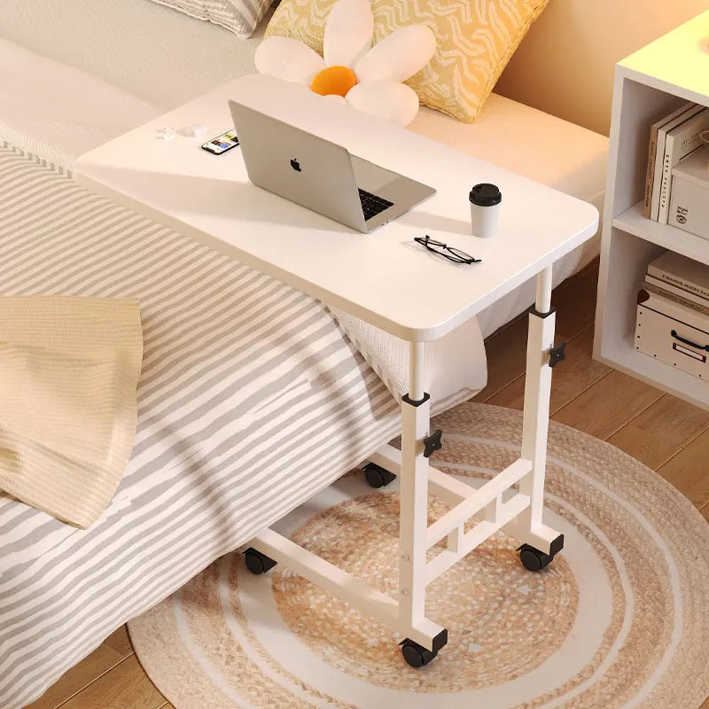 table d'appoint mobile blanche moderne roulettes étagères chambre coucher canapé