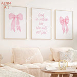 affiche art minimaliste abstraite rose arcs rubans texte manuscrit sans cadre