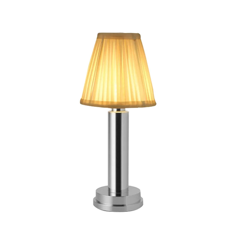 lampe table moderne dorée plissée led rechargeable nuit chambre coucher décoration nordiqueOpaque