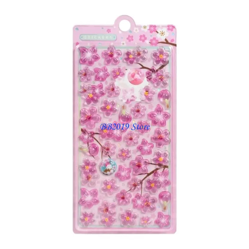sticker fleurs cerisier rose blanc doré adhésif décoratif floral opaque