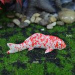 ornements poissons koi résine rouge orange bleu blanc réaliste decoration extérieure jardin statues diy