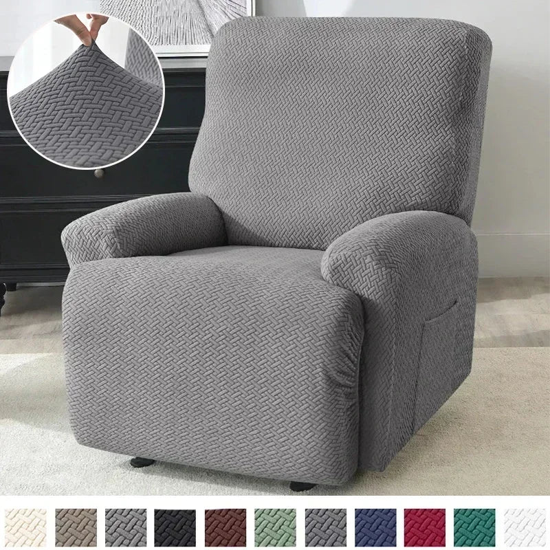 Housse fauteuil gris tissu motifs adhésif moderne poche lavage machine Jacquard