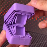 boîtes rangement bijoux violet bleu blanc modernes compartiments multiples plastique clips sécurisées
