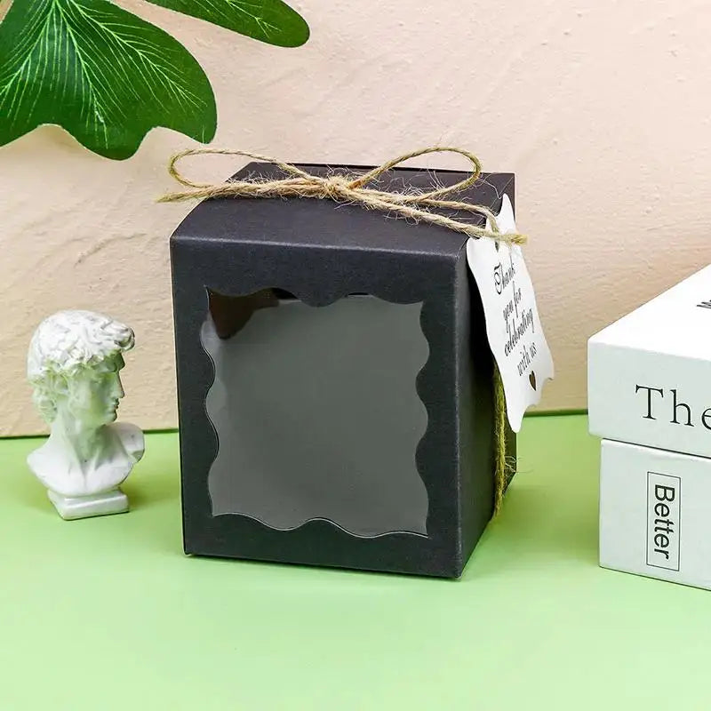 boîtes cadeau blanc noir ruban transparent anniversaire mariage fêtes enfants noël