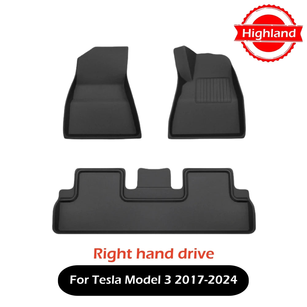tapis sol 3d luxueux noir moderne tesla 2017 2024 tissé étanche