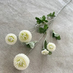 décoration intérieure bouquet artificiel fleurs chrysanthèmes feuilles vertes moderne or rose violet