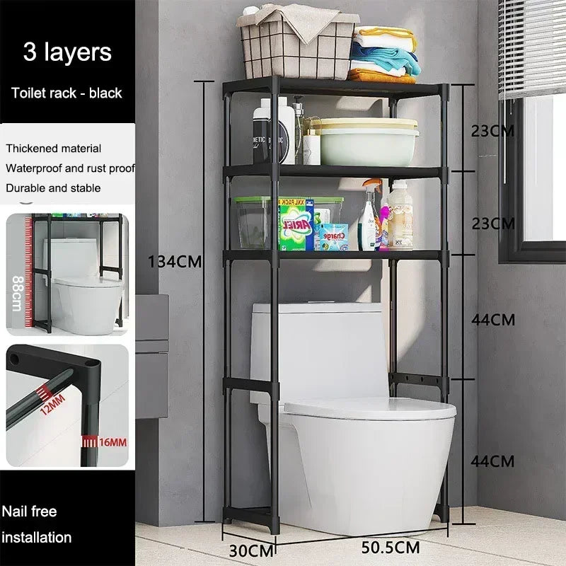 étagère rangement multi couches moderne blanc noir grande capacité salle bain.storage rack multi layer