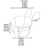 support fleurs suspendu noir blanc grille circulaire minimaliste crochets fixations pots fleurs métalextérieurintérieur