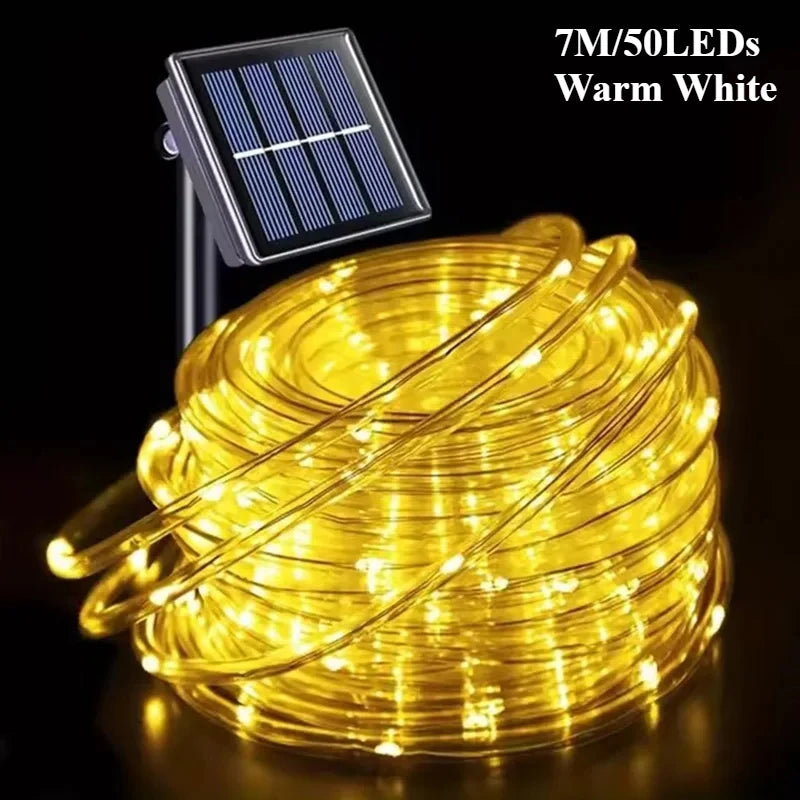 guirlande lumineuse solaire led multicolore moderne 7m 50leds 12m 100ledsextérieur festive decoration noel