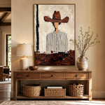 tableau abstrait moderne impression toile peinture expressionniste sans cadre vertical beige noir brun