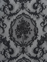 rideau noir transparent broderie florale classique anneaux décoratives polyester chambre salonhôtel