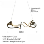 suspension lumineuse moderne blanc doré noir ondulé mat salon chambre