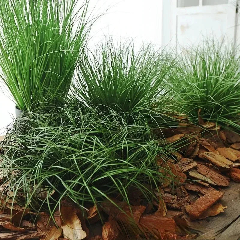 plante artificielle miniature pot noir gravier décor jardin intérieur herbe synthétique verte