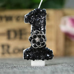 bougies chiffres paillettes noires festives anniversaire mariage décoratives numérotation festive