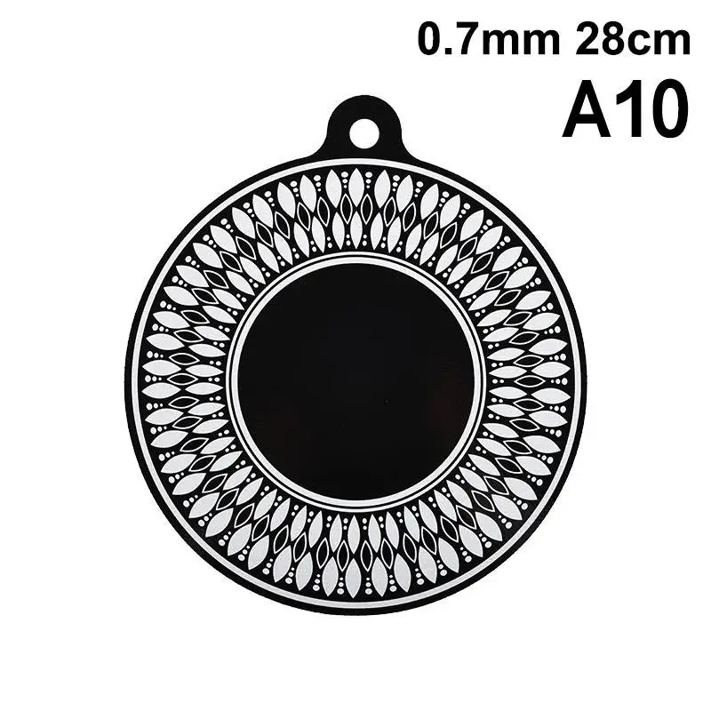 protecteur surface induction tapis anti rayures silicone blanc noir motif géométrique moderne